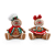 Casal Pelúcia Gingerbread Decorativo Enfeite Natalino 26cm - Imagem 2