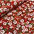 Tecido Chita Chitão Floral Vermelho - 1,40x1 Metro - Imagem 1