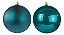 Bolas De Natal Em Tubo Azul Teal 8cm C/6 Unid - Decoração - Imagem 3