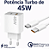 CARREGADOR CELULAR LEHMOX 45W USB-C / USB-C COMPLETO - Imagem 2