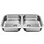 Cuba de Cozinha Dupla Inox Polida 74x40x17cm Ghelplus - Imagem 1