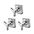 Kit 3 Acabamentos Docolbase 1/2" A 1" Docol City Cromado Docol - Imagem 1