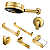 Kit Acessórios Ouro Polido Docol Flat + Chuveiro Technoshower + Acabamento Argon - Imagem 1