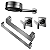 Kit Chuveiro Technoshower Grafite Polido + Acabamentos + Toalheiros Docol - Imagem 1