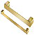 Porta Toalha Bastão 600MM Docol Flat + Porta Toalha Bastão Rosto 300mm Docol Flat Ouro Polido Docol - Imagem 1