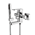 Immersi Misturador de Parede para Banheira com Ducha Manual Purus Chrome IM2003CR - Imagem 2