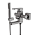 Immersi Misturador de Parede para Banheira com Ducha Manual Purus Brushed Nickel IM2003BN - Imagem 2