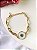 Pulseira Corretaria Pingente Olho Grego Folheado a Ouro 18K - Imagem 1