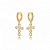 Brinco Dourado Argola Cruz Zircônias - Imagem 1