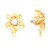 Brinco flor dourada com pérola de pressão - Imagem 1