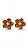 Brinco Flor Esmaltado e Resinado Marrom – Banhado a Ouro 18k - Imagem 1