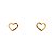 Brinco Dourado Coração Zircônias Coloridas - Imagem 1