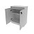 Balcão para Escritório Home Office 68cm 2 Portas com Chave - Imagem 12