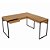 Mesa Escrivaninha em L para Escritório 136cm com Gaveta Amêndoa e Preto - Imagem 3