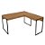 Mesa Escrivaninha em L para Escritório 136cm com Gaveta Amêndoa e Preto - Imagem 2