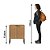 Balcão Escritório Home Office 60cm 2 Portas com Chave Amêndoa e Preto - Imagem 5