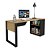 Mesa Escrivaninha para Escritório 160cm 2 Prateleiras Amêndoa e Preto - Imagem 3