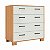 Cômoda Moderna 90cm 4 Gavetas Freijó e Off White em 100% MDF - Imagem 2