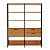 Conjunto 2 Estantes Industrial em MDF 1 Porta 2 Gavetas Freijó e Preto - Imagem 2