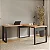 Mesa para Escritório em L Industrial 135cm em MDF Freijó e Preto - Imagem 1