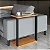 Mesa de Apoio Lateral para Sofá Estilo Industrial em MDF Freijó e Preto - Imagem 1