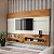 Painel Suspenso para TV até 65" Polegadas 220cm MDF Off White e Freijó - Imagem 1