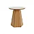 Mesa de Canto Base Hexagonal 50cm em MDF Off White e Freijó - Imagem 2