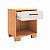 Mesa de Cabeceira 45cm em MDF com Gaveta e Nicho Freijó e Off White - Imagem 4