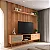 Rack Painel para TV até 75" Polegadas Retrô Porta Palha Natural com LED - Imagem 1