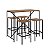 Conjunto Industrial Bancada 110cm e 4 Bancos Vermont e Preto - Imagem 2