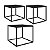 Conjunto 3 Mesas de Centro Quadradas Estilo Industrial Base em Metal - Imagem 5