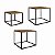 Conjunto 3 Mesas de Centro Quadradas Estilo Industrial Base em Metal - Imagem 2