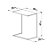 Mesa Lateral Retangular Estilo Industrial 58cm Estrutura em Metal - Imagem 3