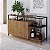 Balcão Buffet Bar Estilo Industrial 135cm 2 Portas Estrutura em Metal - Imagem 1