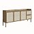 Balcão Buffet Estilo Retrô 180cm 3 Portas Palhinha Pés de Madeira - Imagem 2