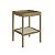 Mesa Lateral Quadrada 43cm Palhinha Pé Madeira - Imagem 2