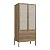 Guarda-Roupa Retrô 80cm com 2 Portas 2 Gavetas Palhinha Pés de Madeira - Imagem 2