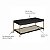Mesa de Centro Retrô Industrial 93cm Prateleira Palhinha Pés em Metal - Imagem 7