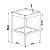 Mesa Lateral Quadrada 43cm Palhinha Pé Metal - Imagem 4