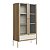 Cristaleira Estilo Retrô Industrial 83cm 2 Portas Palhinha Pés Metal - Imagem 2