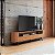 Rack Curvo para TV até 60" Polegadas 220cm em MDF Freijó e Preto Fosco - Imagem 1