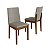 Conjunto 2 Cadeiras 90cm Estofadas 100% Madeira Imbuia e Cinza - Imagem 3