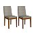 Conjunto 2 Cadeiras 90cm Estofadas 100% Madeira Imbuia e Cinza - Imagem 1