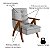 Poltrona Decorativa Encosto Alto 98cm 100% Madeira Imbuia e Cinza - Imagem 4