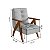 Poltrona Decorativa Encosto Alto 98cm 100% Madeira Imbuia e Cinza - Imagem 5