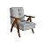 Poltrona Decorativa Encosto Alto 98cm 100% Madeira Imbuia e Cinza - Imagem 2
