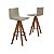 Conjunto Mesa Bistrô 2 Banquetas Giratórias Madeira Imbuia e Cinza - Imagem 3