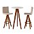 Conjunto Mesa Bistrô 2 Banquetas Giratórias Madeira Imbuia e Cinza - Imagem 2