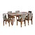 Conjunto Sala de Jantar Mesa com 6 Cadeiras Madeira Imbuia e Cinza - Imagem 2