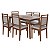Conjunto Sala de Jantar Mesa 6 Cadeiras Estofadas Madeira Imbuia Cinza - Imagem 2